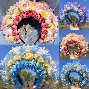 泉州浔埔女头饰成品双面绢花发箍日常汉服配饰簪花立体高颜值爆款