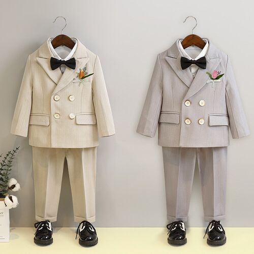 儿童西装礼服春季套装花童婚礼服宝宝周岁生日西服男童演出表演服