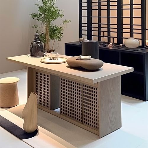 新中式禅意家用实木茶桌椅组合客厅茶室休闲白蜡木泡茶桌接待茶台