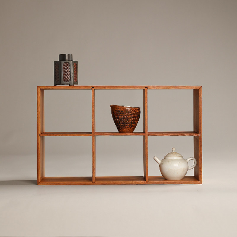 大漆竹制博古架简约中式复古手工竹制多宝阁榫卯天然桌面收纳整理