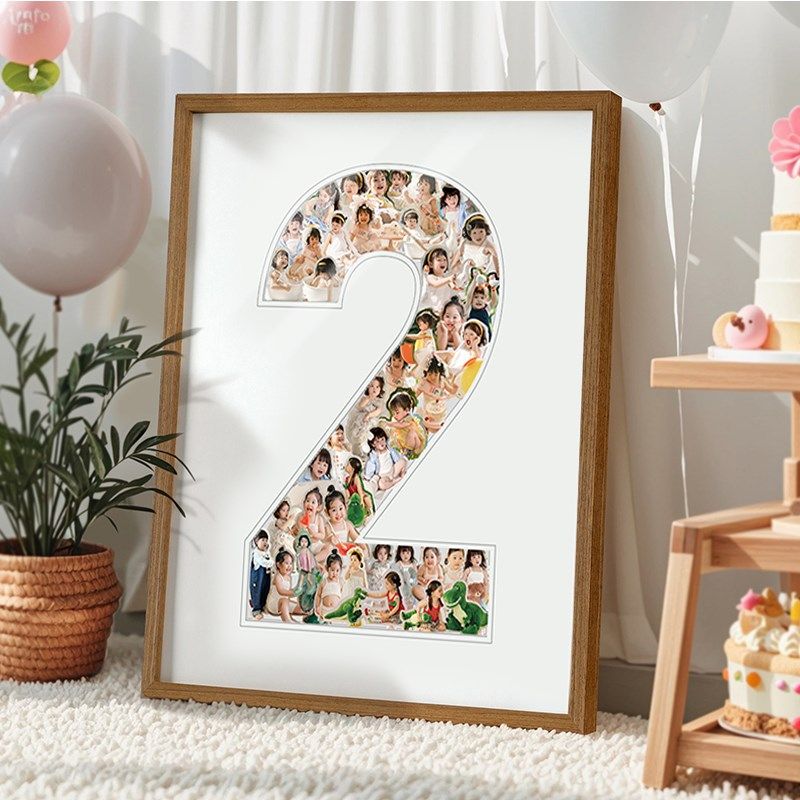 一周岁纪念相框定制宝宝照片打印儿童相片加实木数字画框装裱挂墙,家居饰品,相框/画框,淘宝优惠券,粉丝福利购,淘宝优惠卷