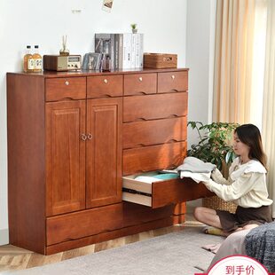 收纳柜现代简约客厅斗柜实木柜子储物柜五斗橱卧室斗柜五斗柜家用