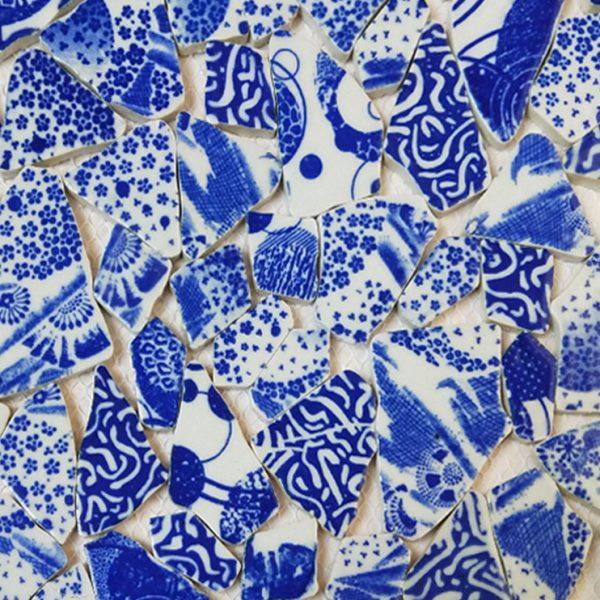 爱生活中仿古青花瓷碎片过道地面文化公园别墅餐厅陶瓷马赛克瓷砖,家装主材,马赛克,淘宝优惠券,粉丝福利购,淘宝优惠卷