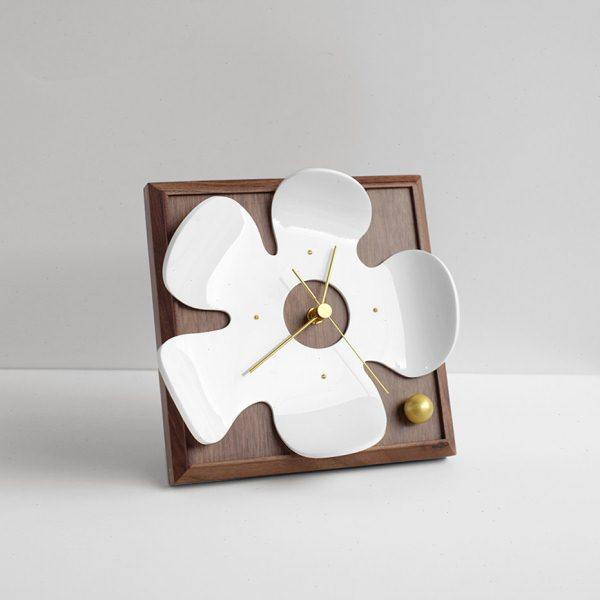 虚室杂陈新款原创可爱五瓣花朵立钟座钟北欧简约时尚家用桌面静音,家居饰品,座钟,淘宝优惠券,粉丝福利购,淘宝优惠卷