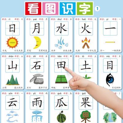 看图识字挂图幼儿园小学生大字