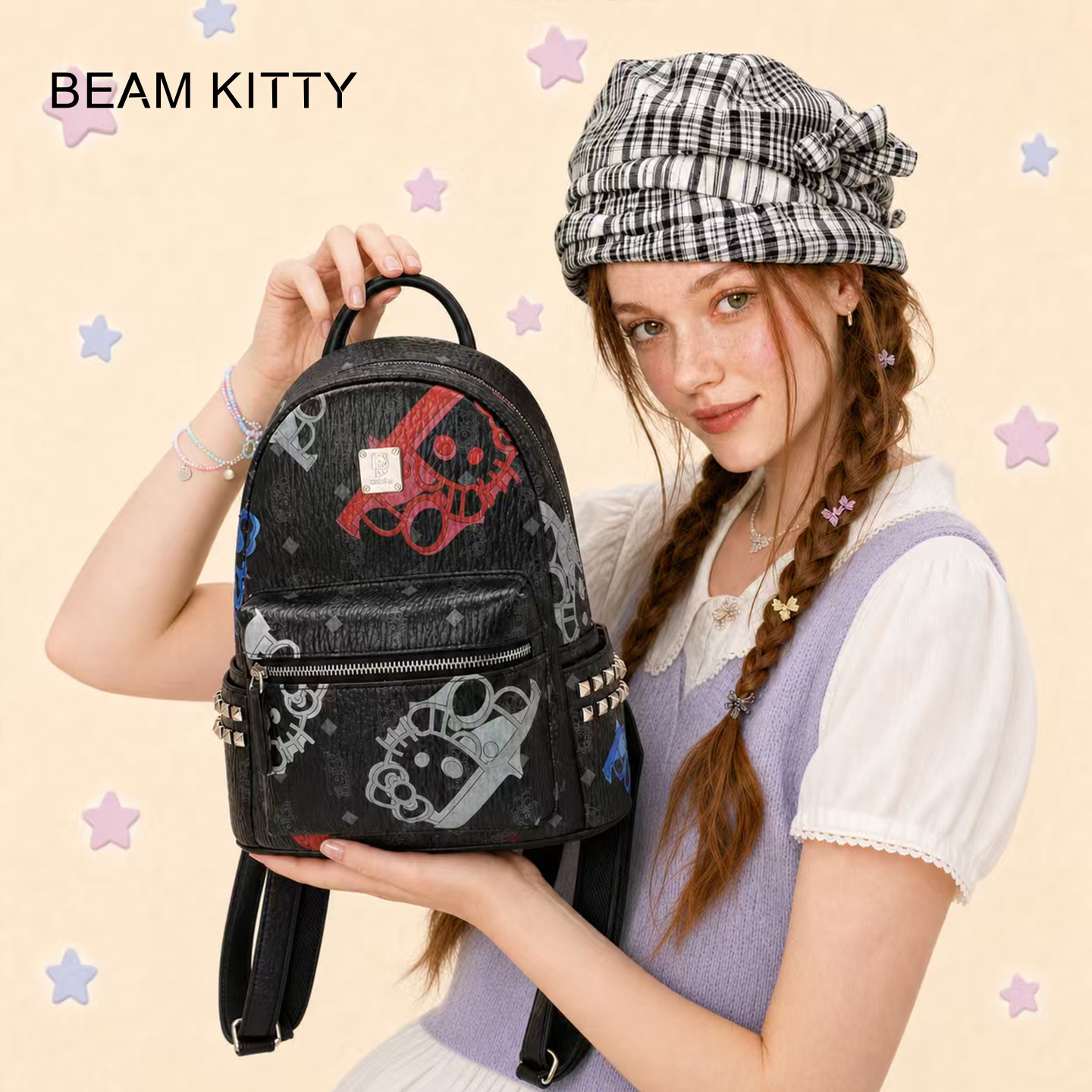 Kitty联名涂鸦新款男女双肩包