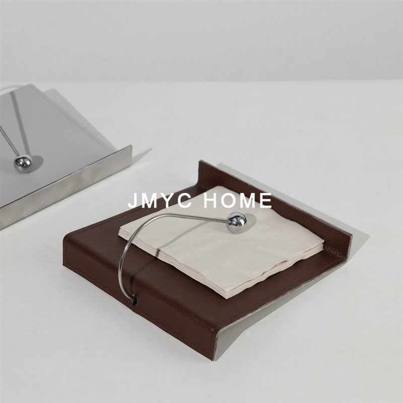 简约复古餐巾收纳架摆件家u居客厅样板间酒店茶几桌面纸巾座装饰