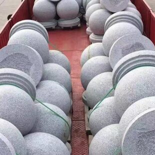 圆球石头石球子车花岗岩柱路障挡石拦路大理石挡路石墩石圆子广场