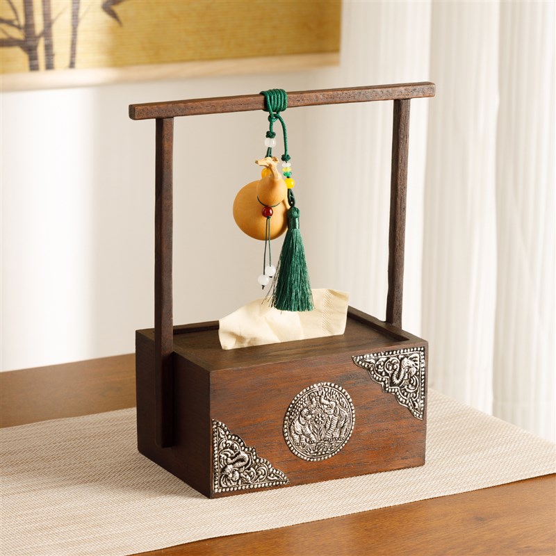 客厅饭厅纸d巾盒覆古新中式禅意卫生纸盒木质轻奢家用茶桌茶几收