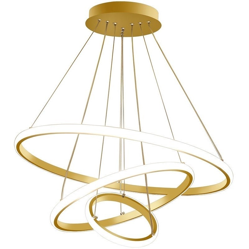 北欧风格全铜餐厅吊m灯 楼梯圆环三层创意个性艺术卧室书房吊灯批