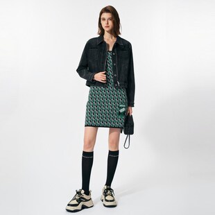 TI黑色棉感高腰牛仔外套女 新款 百搭正肩短款 2025春季 上衣尤缇