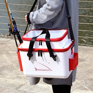 加厚活鱼桶一体成型硬壳硬式鱼箱钓鱼桶鱼护桶多功能矶钓桶窝料桶