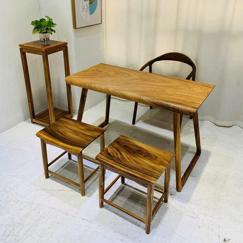 新中式公室茶几客厅家用小户型泡茶台小阳台实木大板茶桌椅组合