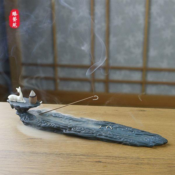 创意香插倒流香摆件陶瓷祥云小鹿线香座檀香炉家用净化空气香薰炉,家居饰品,香托/香盘/香座/香插,淘宝优惠券,粉丝福利购,淘宝优惠卷