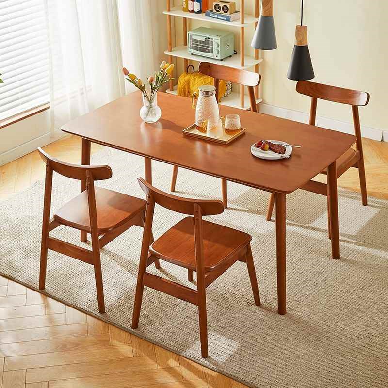 现代简约日式餐桌北欧橡木樱桃木椅全实木组N合现代简约家用小户