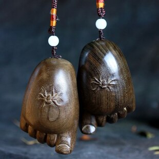 车载知足常乐金丝楠木饰品摆件汽车挂饰手把件挂件装饰品车内男女