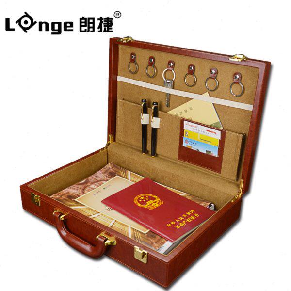朗捷商务交房钥匙箱皮质木盒房产交房箱手提收纳文件夹交房礼品