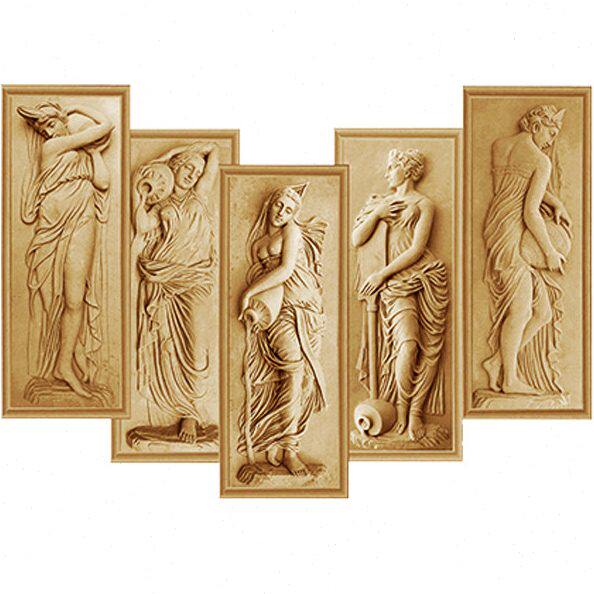 砂岩浮雕壁画沙岩艺术背景墙砂岩雕刻酒店会所欧式人物浴女沐浴图