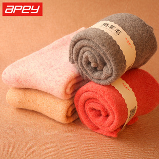 秋冬季 女袜毛线羊毛袜加厚加绒睡眠保暖短袜中筒袜毛巾棉袜男厚袜