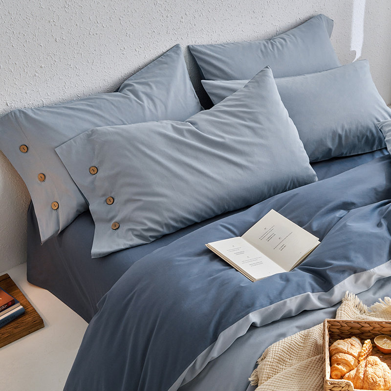 100支新疆棉磨毛四件套全棉纯棉冬季加厚保暖被套床单床笠款床品