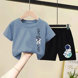2023夏装 套装 短裤 中小童两件套 洋气韩版 女童薄款 新款 男童纯棉短袖