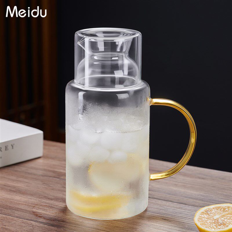 复古冷水壶玻璃杯套装家用耐高温凉水壶夏天水果凉茶冷泡茶壶冰箱图片