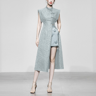 女装 子套装 2025新款 裤 气质两件套银灰色旗袍上衣缎面短裤 夏季