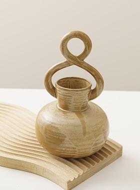 乐梦复古陶瓷花瓶摆件客厅插花高级感艺术花盆田园风陶罐装饰品