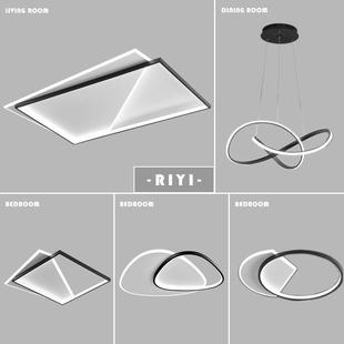 客厅灯现代简约家用客厅房间卧室餐厅北欧创意个性 大气长方形灯具