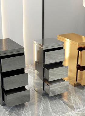 美发店工具柜网红发廊专用不锈钢工作柜理发收纳储物柜剪发工具车