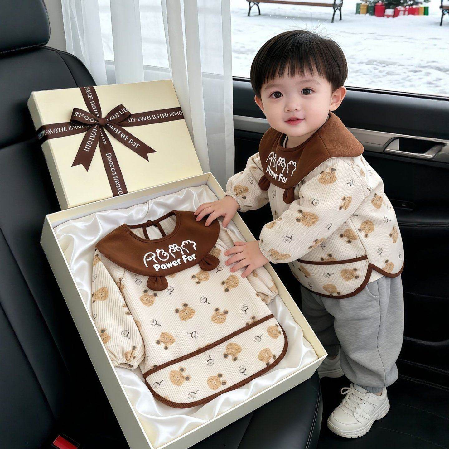 男宝罩衣外穿洋气儿童卡通小熊反穿衣宝宝围兜防水防脏婴儿辅食衣,童装/婴儿装/亲子装,反穿衣/罩衣,淘宝优惠券,粉丝福利购,淘宝优惠卷