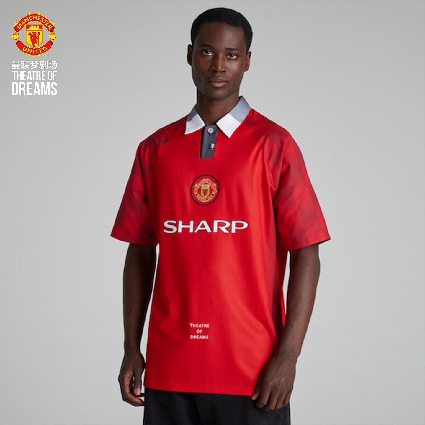 曼联梦剧场 1996/98赛季复古主场球衣红色 时尚宽松款 红魔球衣