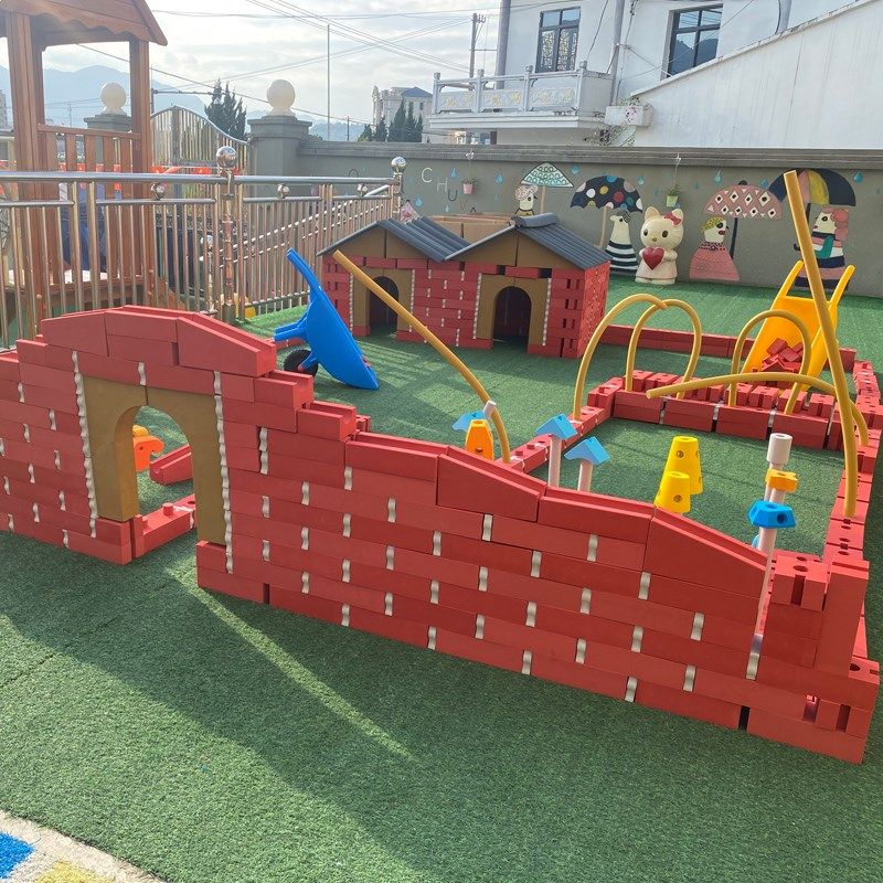 幼儿园构建主题玩具小小建筑师房屋搭建游戏泥瓦匠盖房子红砖积木,玩具/童车/益智/积木/模型,软体组合器材,淘宝优惠券,粉丝福利购,淘宝优惠卷