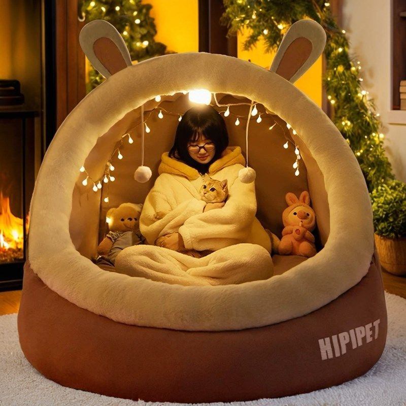 超大抱枕女生睡觉儿童小窝人类猫窝生日礼物毛绒玩具女孩狗窝公仔