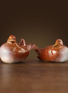 黄铜鸳鸯摆件 结婚婚庆婚房情人节礼品摆件 家居装饰品铜工艺品