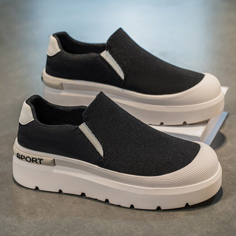 帆布鞋男鞋夏季透气薄款休闲运动网面板鞋男款厚底防滑一脚蹬布鞋,流行男鞋,帆布鞋,淘宝优惠券,粉丝福利购,淘宝优惠卷