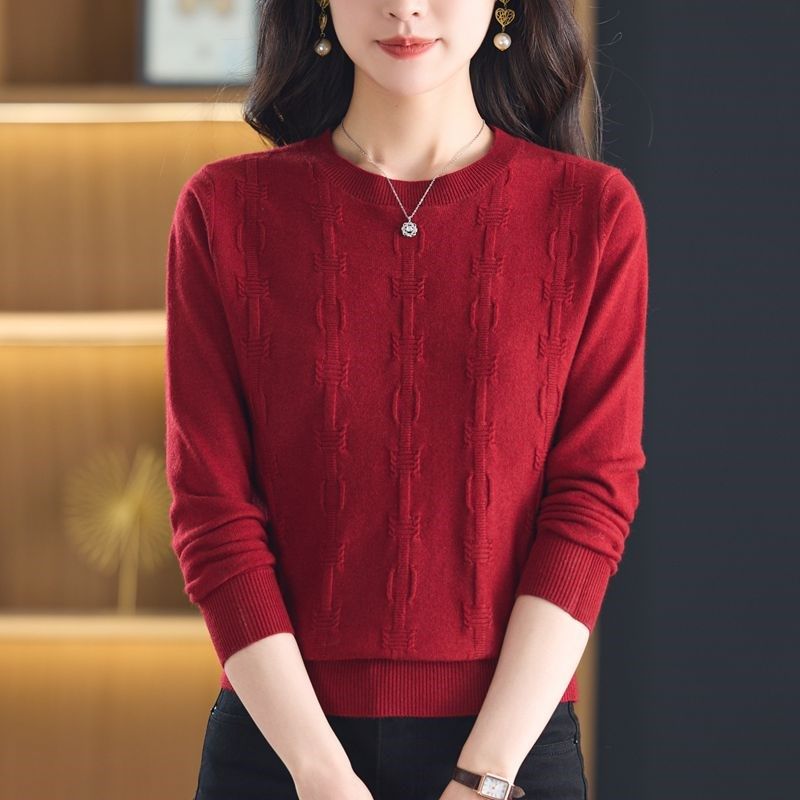 春季圆领时尚女针织打底羊毛衫百搭新款显瘦气质内搭上衣套头毛衣,女装/女士精品,毛针织衫,淘宝优惠券,粉丝福利购,淘宝优惠卷