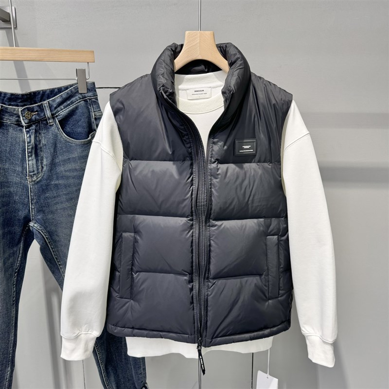 羽绒服马甲男士冬季潮牌修身立领简约感休闲外穿青年马夹坎肩外套