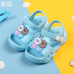 男女童4包头软底防滑护脚趾可爱卡通学步新品 宝宝凉鞋 3岁夏季