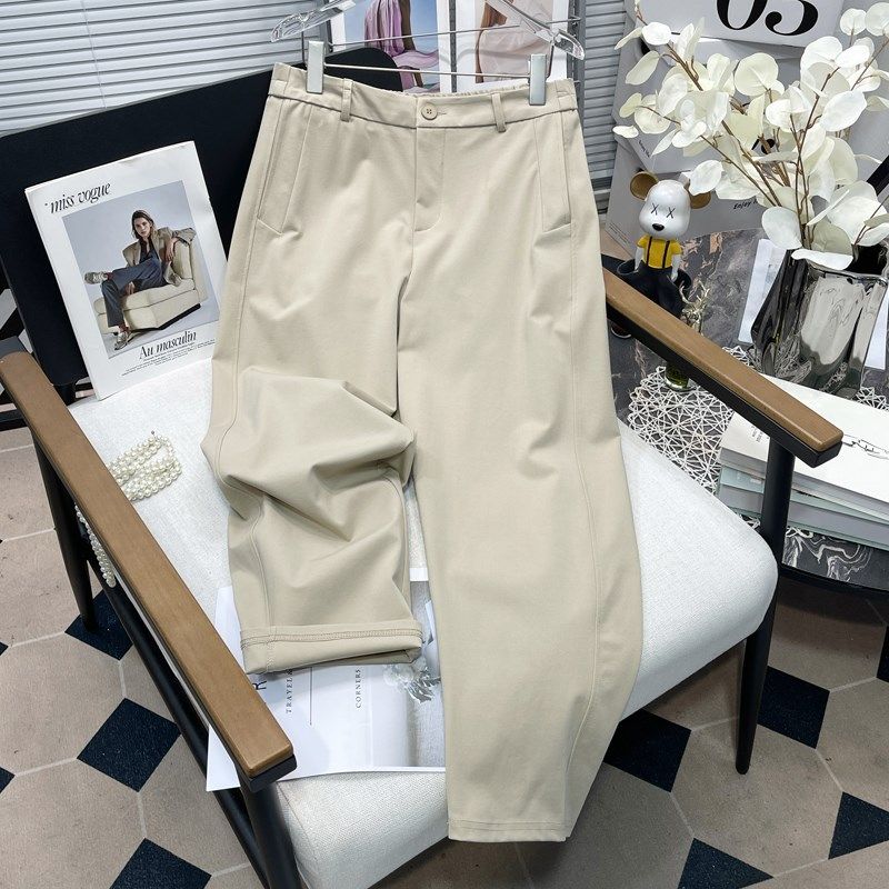 胡子叔大码女装高端气质镰刀裤宽松直筒西装裤女高腰黑色职场百搭,女装/女士精品,大码裤装,淘宝优惠券,粉丝福利购,淘宝优惠卷