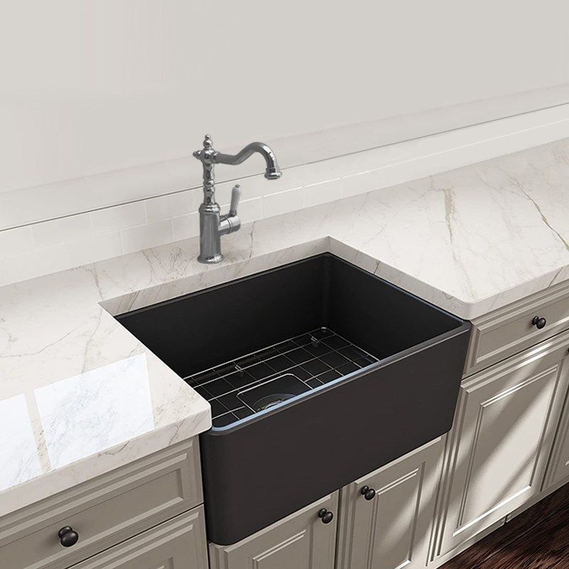 24英寸厨房黑色陶瓷水槽现代平面前置洗菜盆半嵌入式台下盆大单槽,家装主材,水槽单品,淘宝优惠券,粉丝福利购,淘宝优惠卷