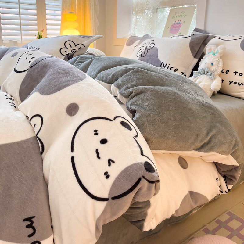 1米8x2米加绒被套180x200四件套牛奶绒1.8x2.0冬季一米八乘两米二