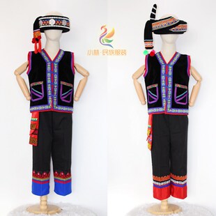 云南拉祜族马甲套男童装口袋绣花六一儿童节少数民族服装元旦服饰