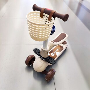 儿童滑板车筐复古编织自行车车篮子三轮车前车篓平衡车通用型配件