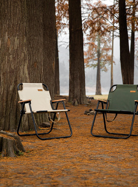 山之客户外露营折叠椅军绿色克米特椅便携式轻量露营椅子野餐躺椅