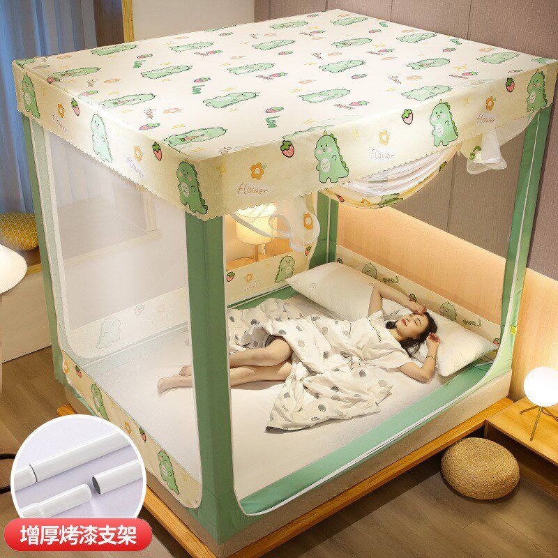 坐床式蛟账家用卧室炆帐防尘蚊帐1.5m床围帐篷加高加密蚁帐纹汶胀