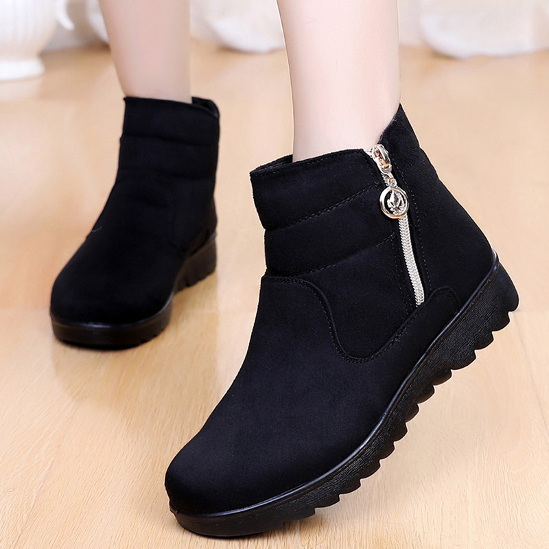 冬季保暖妈妈棉靴加绒加厚中老年棉鞋软底防滑短靴平底老人靴子女,女鞋,时尚雪地靴,淘宝优惠券,粉丝福利购,淘宝优惠卷