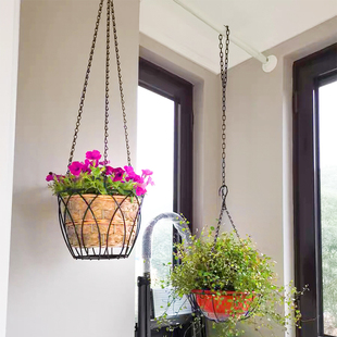 免打孔悬挂花架阳台吊兰单杆伸缩支撑杆绿萝爬藤支架花篮架子