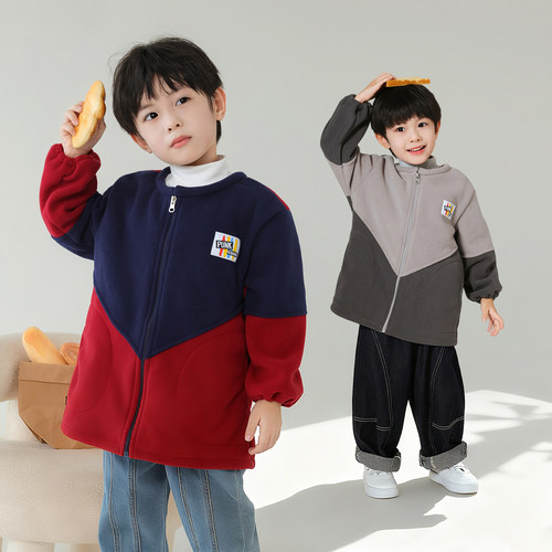 宝宝摇粒绒罩衣秋冬防污耐磨