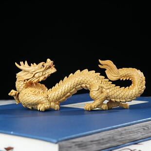 黄杨木雕檀香木祥龙生肖龙年吉祥物腾龙文玩手把件生肖守护神摆件